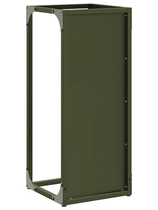 vidaXL Inox Ράφι Αποθήκευσης Ξύλων 25x25x60cm Πράσινο