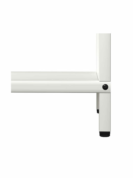 vidaXL Lemn de foc Inox Raft Depozitare lemne 40x25x120cm Alb