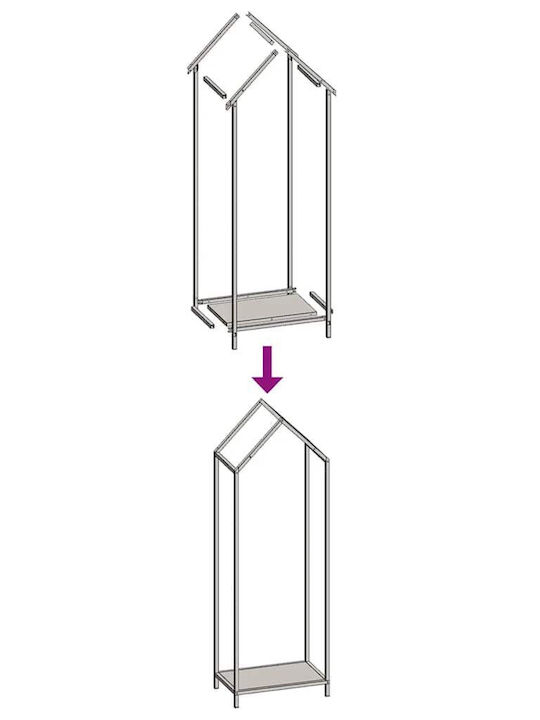 vidaXL Дърва за огрев Inox Рафт Съхранение на Дърва 40x25x120см Сив
