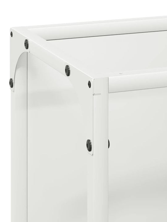 vidaXL Inox Ράφι Αποθήκευσης Ξύλων 25x25x60cm Λευκό
