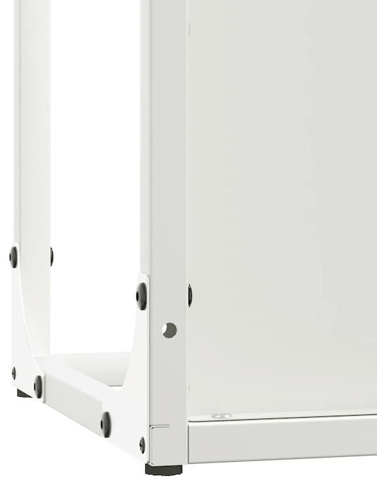 vidaXL Inox Ράφι Αποθήκευσης Ξύλων 25x25x60cm Λευκό