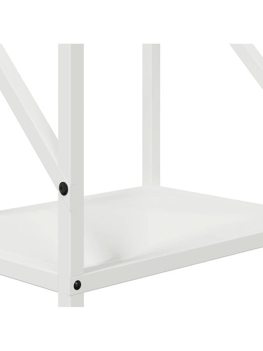vidaXL Inox Ράφι Αποθήκευσης Ξύλων 34x25x100cm Λευκό