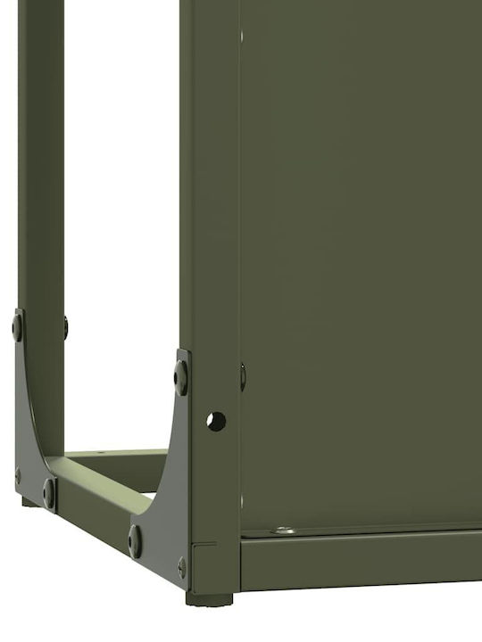 vidaXL Inox Ράφι Αποθήκευσης Ξύλων 25x25x80cm Πράσινο