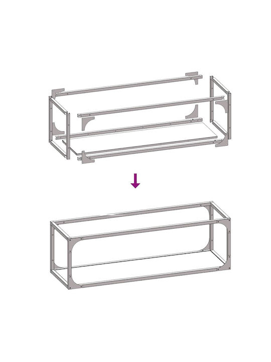 vidaXL Lemn de foc Inox Raft Depozitare lemne 25x25x80cm Negru