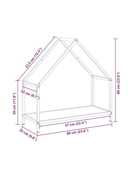 vidaXL Inox Ράφι Αποθήκευσης Ξύλων 60x25x60cm Λευκό