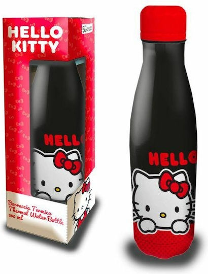 Coriex Παιδικό Παγούρι Hello Kitty Ανοξείδωτο Μαύρο 500ml