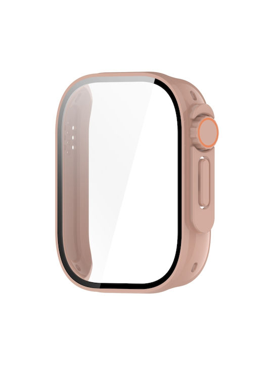 Tempered Film Plastic Case in Burgundy color for Redmi Watch 5 Active