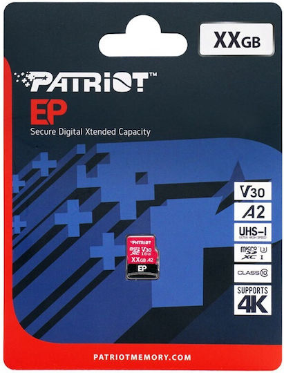 Patriot microSDXC 256GB U3 V30 A2 90MB/s With Adapter