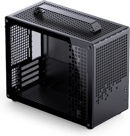 Jonsplus Z20 Gaming Mini-Turm Computergehäuse mit Seitenfenster Schwarz