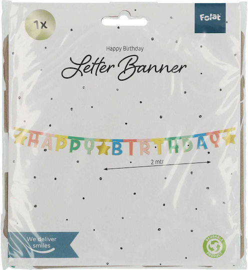 Letter Banner Happy Birthday Retro Μήκος 160cm