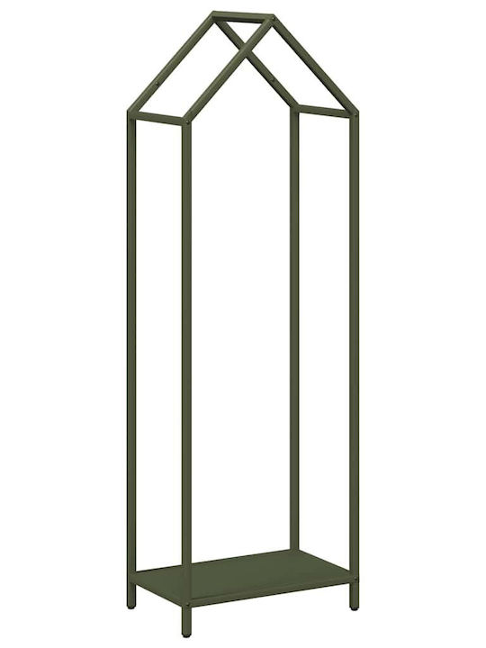 vidaXL Inox Ράφι Αποθήκευσης Ξύλων 40x25x120cm Πράσινο