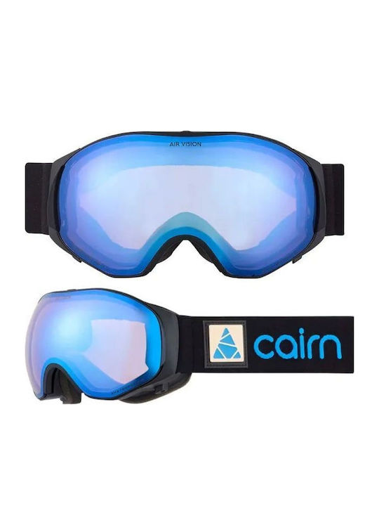 Cairn Μάσκα Σκι & Snowboard Ενηλίκων Μαύρη με Φακό σε Μαύρο Χρώμα