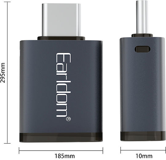 Earldom USB-C Male To USB-A Female Converter Gray 1 Piece ET-OT60
