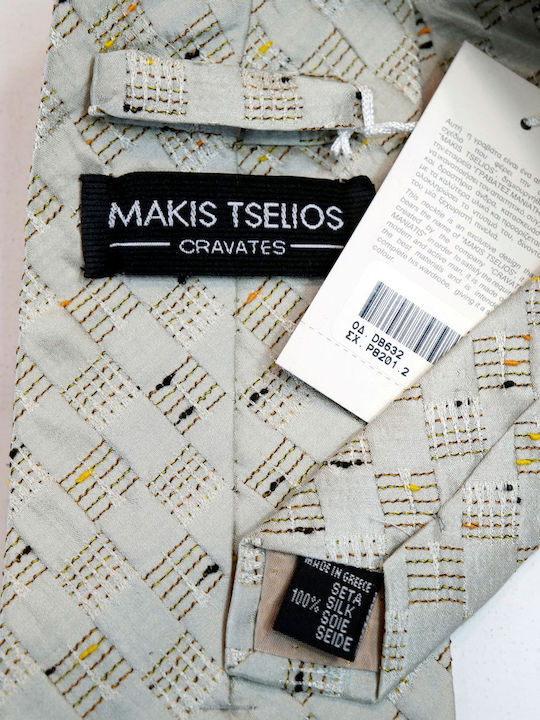 Makis Tselios Fashion Men's Tie Silk in Gray Color