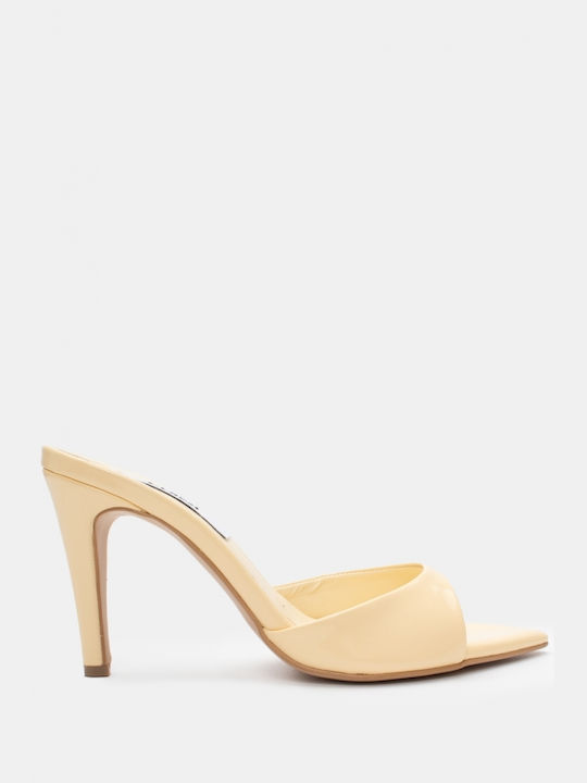 Luigi Heel Mules Yellow