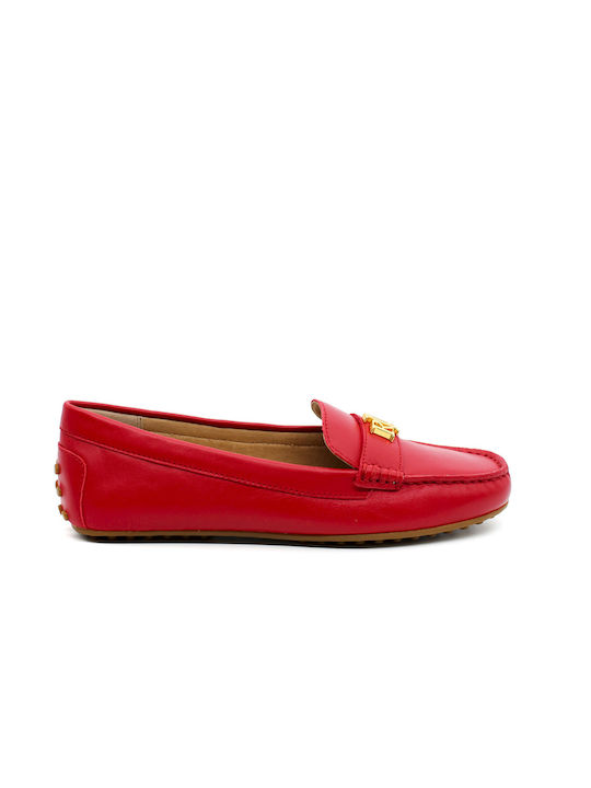 Ralph Lauren Leather Women's Loafers in Red Color