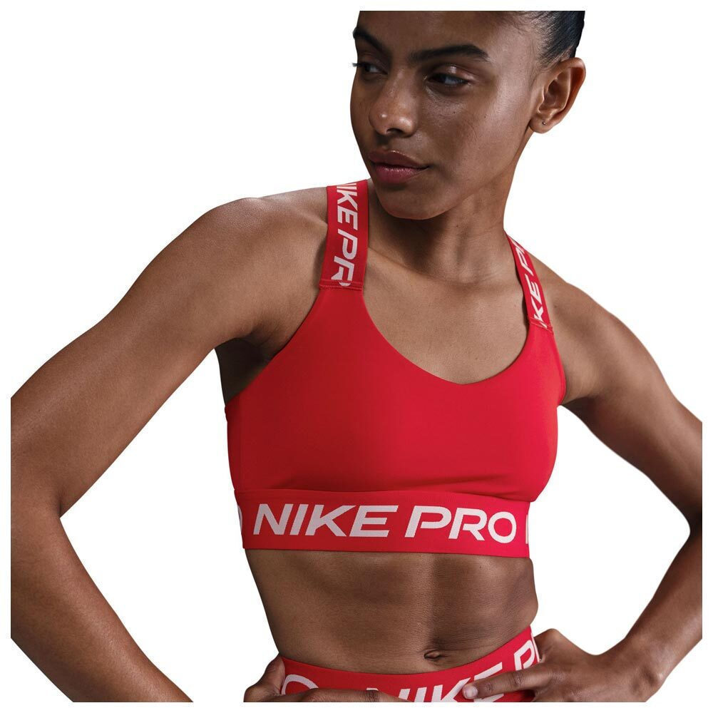 red nike pro sports bra