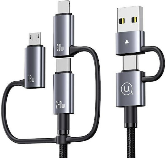 Usams Regular USB 2.0 spre micro USB Cablu Negru 2m (SJ738USB01) 1buc