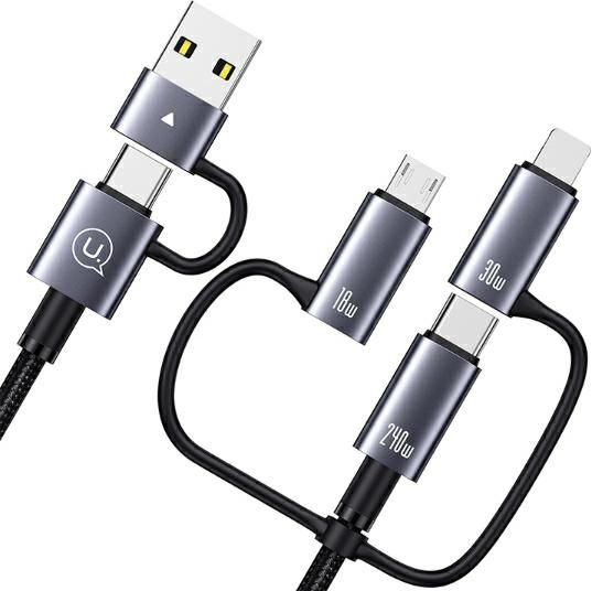 Usams Regular USB 2.0 spre micro USB Cablu Negru 2m (SJ738USB01) 1buc