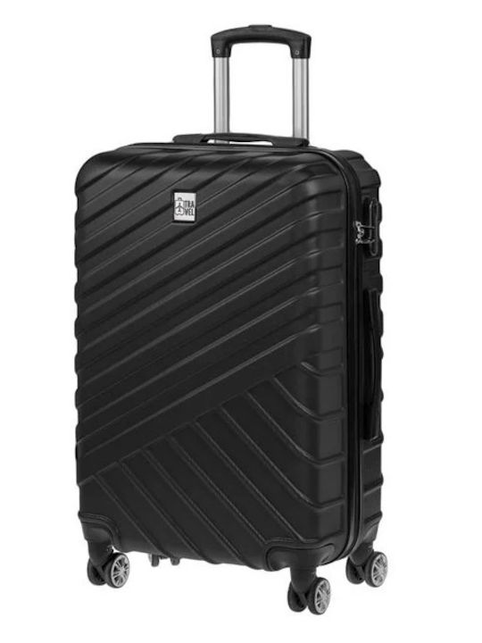 Mittlerer Reisekoffer Hartschalen Black mit 4 Räder Höhe 61cm