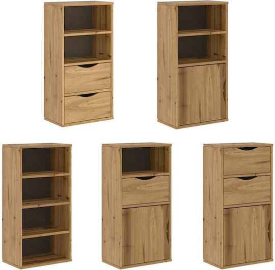 Sideboard made of Solid Wood Coffee 40x24x79cm