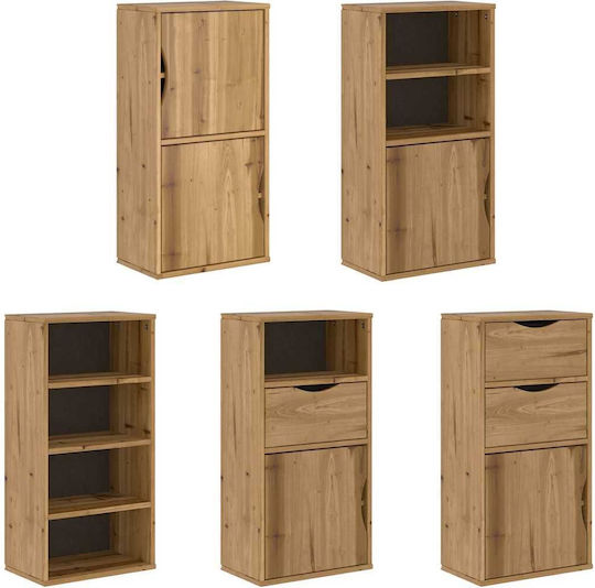 Sideboard made of Solid Wood Coffee 40x24x79cm