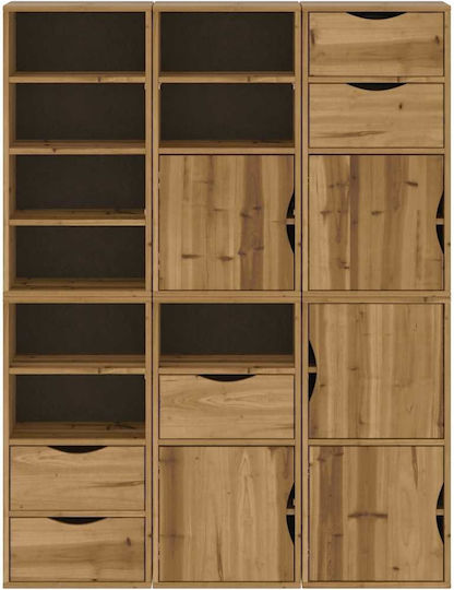 Sideboard made of Solid Wood with Drawers Coffee 40x24x79cm
