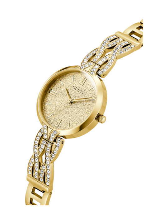 Guess Damen Uhr Chronograph mit Gold Metallarmband