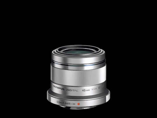 Olympus Crop Camera Lens M. Zuiko Digital 45mm 1:1.8 Fixed for Micro Four Thirds (MFT) Mount Silver
