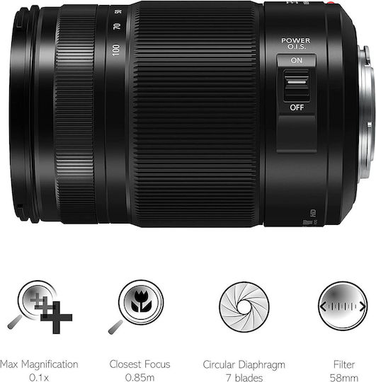 Panasonic Crop Camera Lens Lumix G X Vario 35-100mm f/2.8 II Power O.I.S. Standard Zoom / Tele Zoom for Micro Four Thirds (MFT) Mount Black