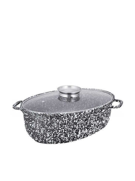 Klausberg Dutch Oven Oval Made of Aluminum with Glass Lid 38x26cm 1pcs