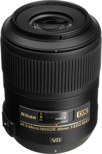 Nikon Crop Φωτογραφικός Φακός AF-S DX Micro Nikkor 85mm f/3.5G ED VR Telephoto για Nikon F Mount Μαύρος