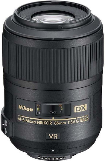 Nikon Crop Φωτογραφικός Φακός AF-S DX Micro Nikkor 85mm f/3.5G ED VR Telephoto για Nikon F Mount Μαύρος