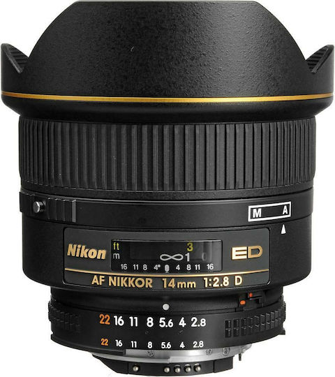 Nikon Full Frame Φωτογραφικός Φακός AF Nikkor 14mm f/2.8D ED Wide Angle για Nikon F Mount Μαύρος