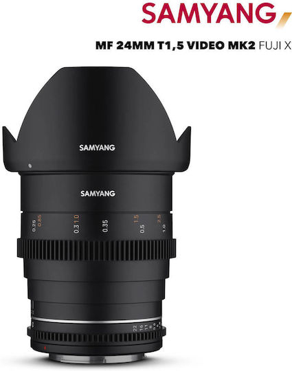 Samyang Cadru complet Obiectiv Foto 24mm T1.5 VDSLR MK2 Cine Fix pentru Montura Fujifilm X Black