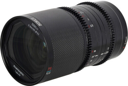 Sirui Full Frame Camera Lens 75mm T2.9 1.6x Carbon Fiber Full-Frame Anamorphic Fixed for Sony E Mount Black