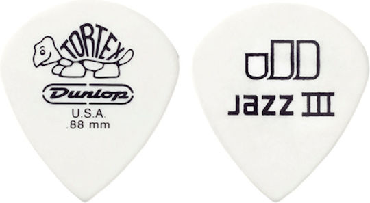 Dunlop Guitar Pick Tortex Jazz III Pick Thickness 1.35mm Packaging 1pc White
