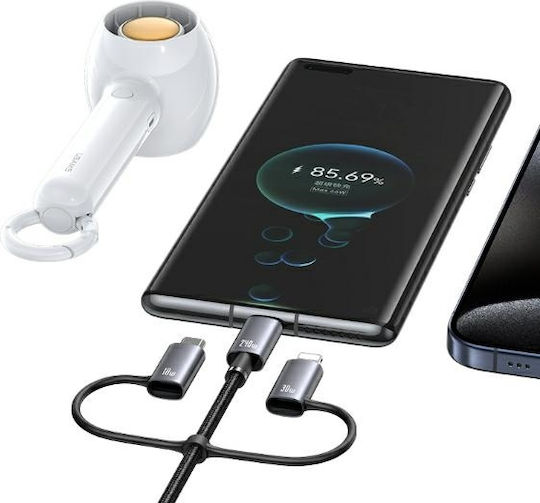 Usams Regular USB to Type-C / micro USB Cable Μαύρο 2m (SJ737)