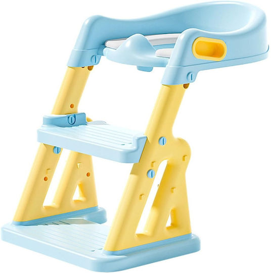 Figga Toddler Toilet Seat With Footrest Handles And Blue Cushion