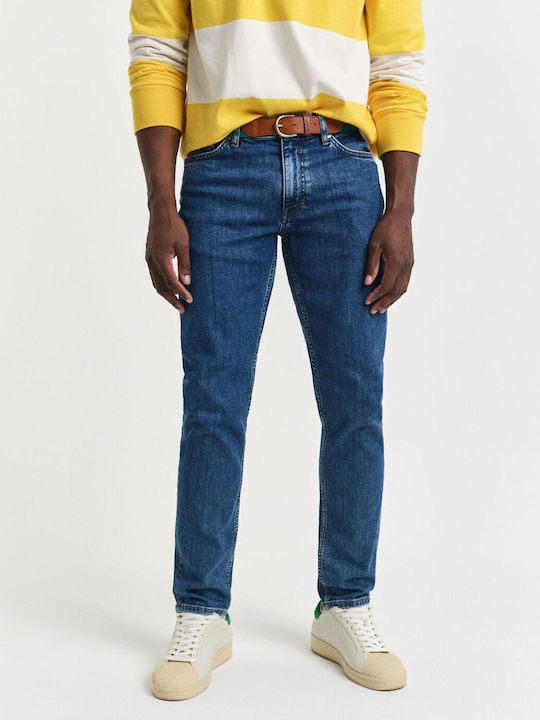 Men's Jeans Pants with Slim Fit Dark Blue