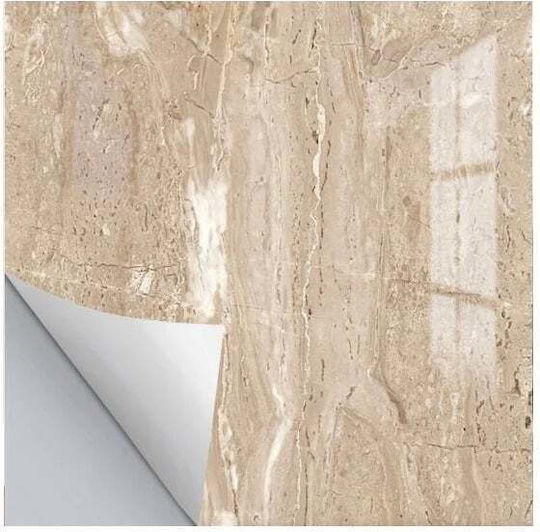 Set 5 Panouri Decorative Autoadezive Marmură Design din PVC 60x60cm Negru Alb Crem