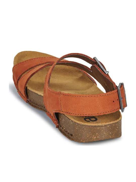 Flache Sandalen für Damen in Braun Farbe