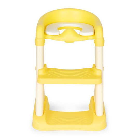 Ecotoys Toddler Toilet Seat With Footrest Handles And Yellow Cushion