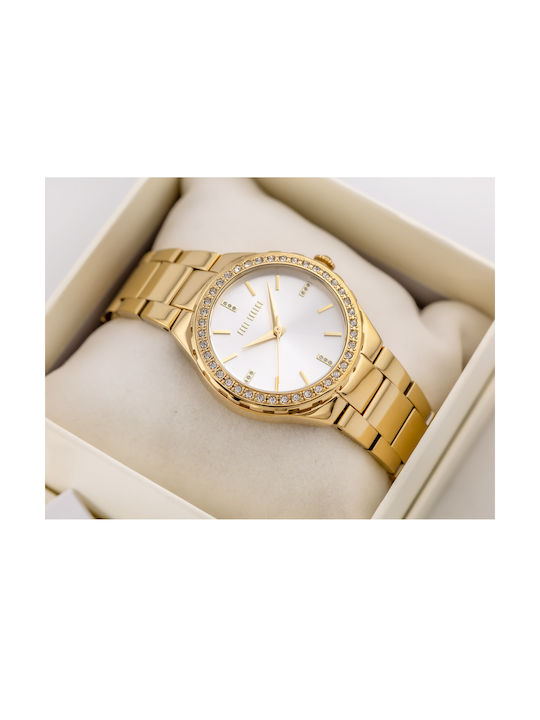 Paul Lorens Damenuhr 36mm Batterie mit Gold Metallischem Armband