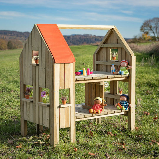 Erzi Multifunctional Wooden Kids Playhouse Garden XXL Dollhouse 72.6x111x120.7cm