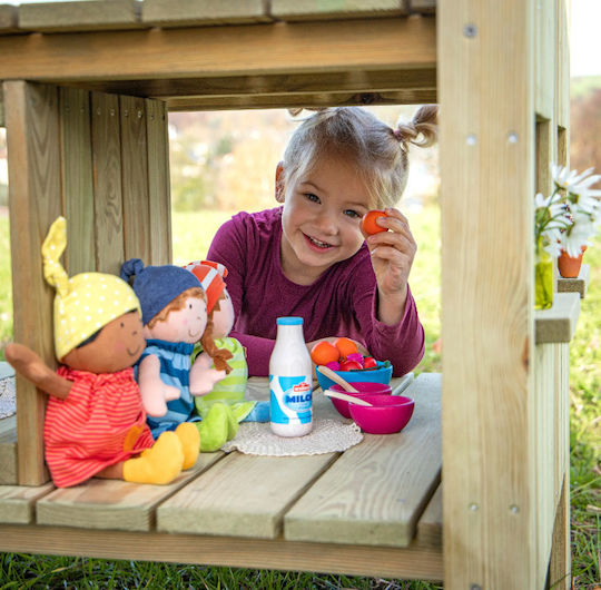 Erzi Multifunctional Wooden Kids Playhouse Garden XXL Dollhouse 72.6x111x120.7cm