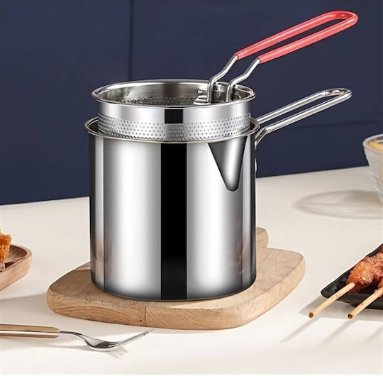 Deep Fryer Zola Stainless Steel Multifunctional Removable Sieve Solid Handle Diameter 13 Cm S