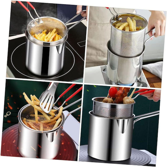 Deep Fryer Zola Stainless Steel Multifunctional Removable Sieve Solid Handle Diameter 13 Cm S
