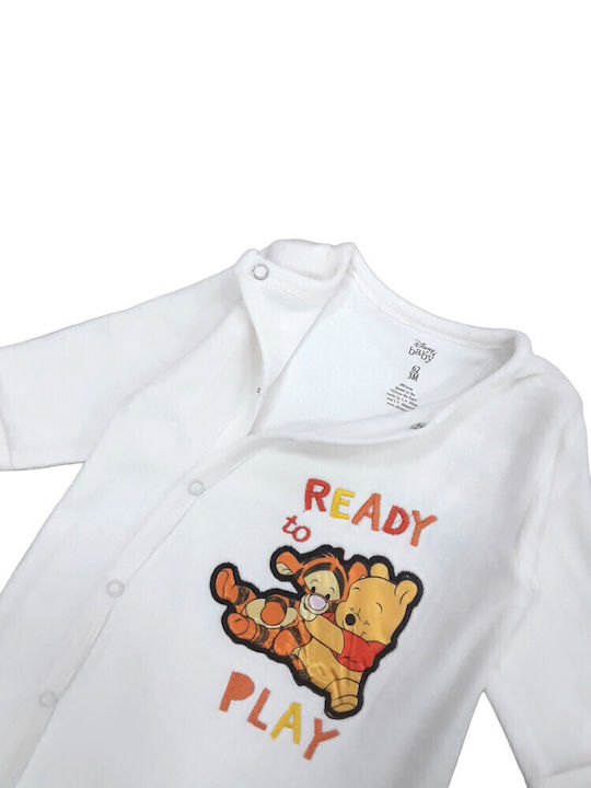 Disney Body pentru Bebeluși Mânecă lungă Catifea Alb