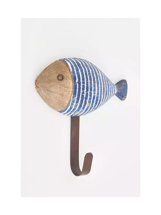 Holzfisch-Haken 17,5x16cm Set aus 3 Stück